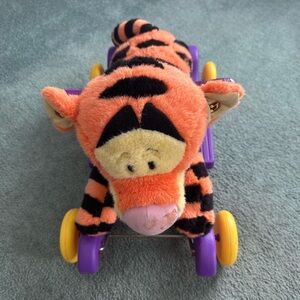 TIGGER 2 in 1 PLUSH Tiger Toy with Wheels - Orange and Black